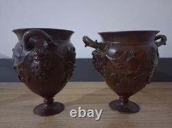 Paire de vases en Bronze signé LeVillain et Barbedienne XIXe Napoléon III