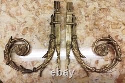 Paire porte Embrasse bronze doré XIXème Napoléon III monogramme GH 0 49MAG 26/01