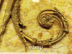 Paire porte Embrasse bronze doré XIXème Napoléon III monogramme GH 0 49MAG 26/01