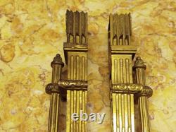 Paire porte Embrasse bronze doré XIXème Napoléon III monogramme GH 0 49MAG 26/01