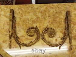 Paire porte Embrasse bronze doré XIXème Napoléon III monogramme GH 0 49MAG 26/01