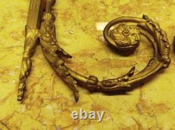 Paire porte Embrasse bronze doré XIXème Napoléon III monogramme GH 0 49MAG 26/01