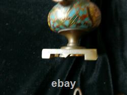 Paire vases balustre bronze doré émaillés cloisonnés signé F. BARBEDIENNE 11 cm