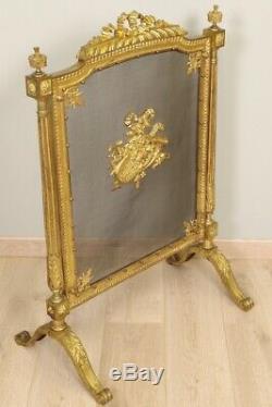 Pare-feu style Louis XVI bronze doré Napoléon III