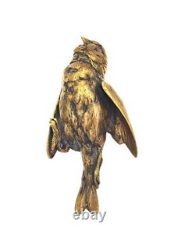 Paul Comoléra moineau oiseau mort sculpture bronze patiné signé susse Freres