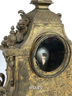 Pendule 19eme Napoleon III Bronze Dore Cartel Philippe Ft Palais Royale C2610