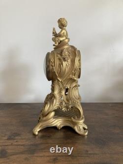 Pendule Borne Style Louis XV Bronze Doré Napoléon III -Mouvement à Fil de Soie