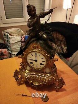Pendule Doré Bronze Régule Albâtre Horloge Louis Xvi XIXEME Napoléon III