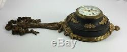 Pendule En Bronze Cartel Style Louis XVI Napoleon III 1846 37 Cadran Email H768