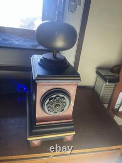Pendule Napoléon III Marbre Rouge Et Noir Ornements Bronze