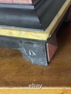 Pendule Napoléon III Marbre Rouge Et Noir Ornements Bronze