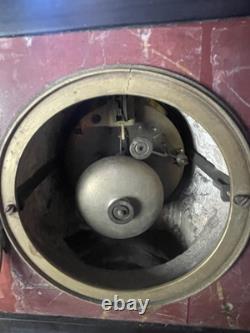 Pendule Napoléon III Marbre Rouge Et Noir Ornements Bronze