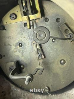 Pendule Napoléon III Marbre Rouge Et Noir Ornements Bronze