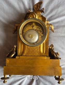 Pendule Napoléon III bronze doré porcelaine polychrome RICHOND Paris Montmartre