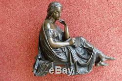 Pendule Napoléon III bronze femme à l'Antique par François Moreau