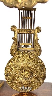 Pendule Portique Napoleon III En Bois Marquéterie Et Bronze Xixe