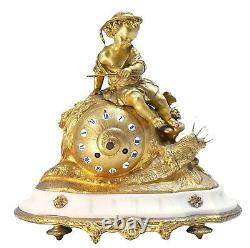 Pendule à l'escargot d'époque Napoléon III clock uhr reloj orologio bronze