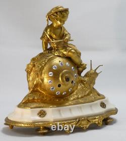Pendule à l'escargot d'époque Napoléon III clock uhr reloj orologio bronze