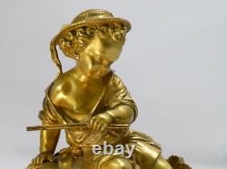 Pendule à l'escargot d'époque Napoléon III clock uhr reloj orologio bronze