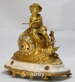 Pendule à l'escargot d'époque Napoléon III clock uhr reloj orologio bronze