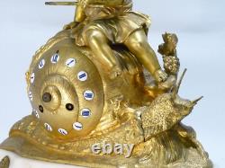 Pendule à l'escargot d'époque Napoléon III clock uhr reloj orologio bronze