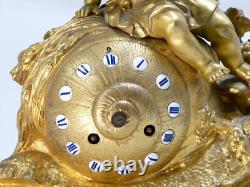 Pendule à l'escargot d'époque Napoléon III clock uhr reloj orologio bronze