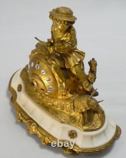Pendule à l'escargot d'époque Napoléon III clock uhr reloj orologio bronze
