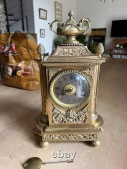 Pendule borne en bronze/laiton fin XIXeme