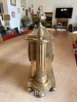 Pendule borne en bronze/laiton fin XIXeme