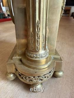 Pendule borne en bronze/laiton fin XIXeme