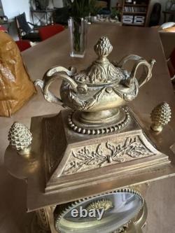 Pendule borne en bronze/laiton fin XIXeme