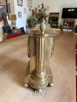 Pendule borne en bronze/laiton fin XIXeme