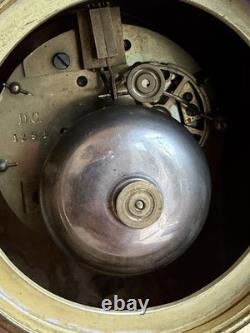 Pendule borne en bronze/laiton fin XIXeme