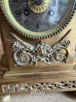 Pendule borne en bronze/laiton fin XIXeme