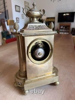 Pendule borne en bronze/laiton fin XIXeme