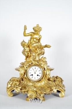 Pendule bronze doré Napoléon III