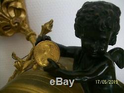 Pendule bronze doré, Napoléon III, XIX eme siècle