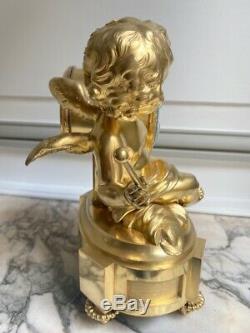 Pendule bronze doré amour signé Le Noir à Paris Napoléon III