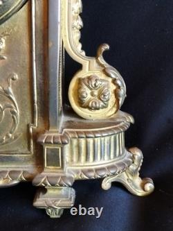 Pendule en bronze doré/patiné mascaron/cassolette Louis XVI / Napoléon III/XIXe