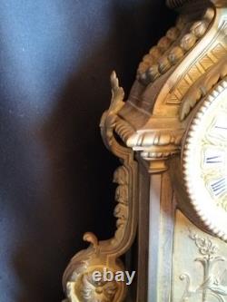 Pendule en bronze doré/patiné mascaron/cassolette Louis XVI / Napoléon III/XIXe