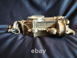 Pendule en bronze doré/patiné mascaron/cassolette Louis XVI / Napoléon III/XIXe