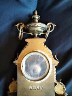 Pendule en bronze doré/patiné mascaron/cassolette Louis XVI / Napoléon III/XIXe