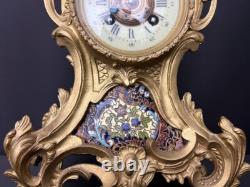 Pendule en bronze et émail cloisonné style Napoléon III, début XXe siècle