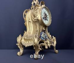 Pendule en bronze et émail cloisonné style Napoléon III, début XXe siècle