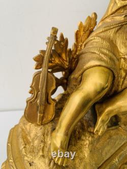 Pendule époque Napoleon III. Signature. A. ADAM. Dorure. Bronze France