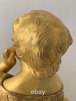 Pendule époque Napoleon III. Signature. A. ADAM. Dorure. Bronze France