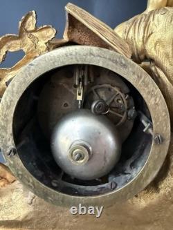 Pendule époque Napoleon III. Signature. A. ADAM. Dorure. Bronze France