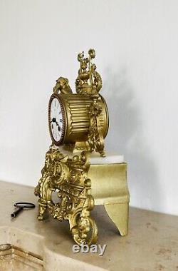 Pendule époque Napoleon III, Sujet La Vigneronne, Mouvement MONS du BOURS 1878