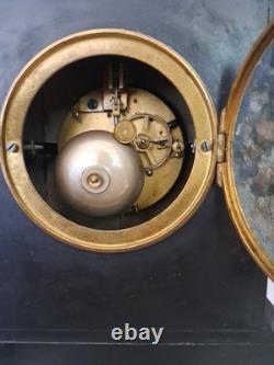 Pendule style Napoléon? III en marbre et bronze-Fonctionnelle-Décoration cassée