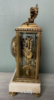 Pendule vitrée en bronze doré époque Napoléon III, BONNET & POTTIER